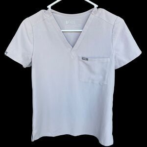 Figs Cement Womens Catarina Scrub Top XXS Gray Medical Nursing